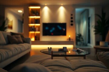 Modern Living Room With Furniture and Flat Screen TV