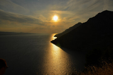 Zachód słońca na morzu Adriatyckim 
