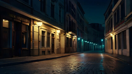 Fototapeta na wymiar View of the mystical cinematic street