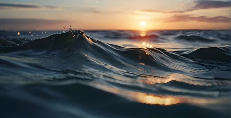 Fotobehang View of the beautiful sea or ocean with waves © gmstockstudio