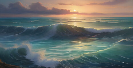 View of the beautiful sea or ocean with waves