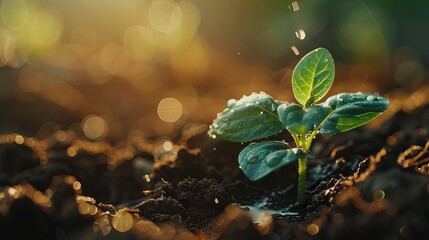 New plant flower grow process concept wallpaper background