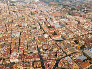 Panoramic aerial perspective of Reus cityscape, Tarragona, Catalonia