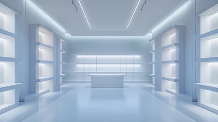 Fototapeta premium Minimal Showcase: Empty Display with Soft Lighting