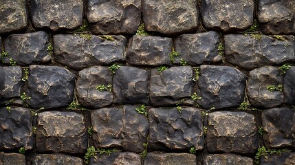 Rustic Black Brick Wall