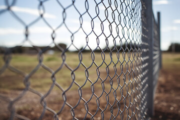 Metal fence, fence in a landscape, clean fence, well built fence