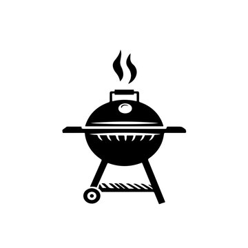 Barbecue grill with lid Logo Design