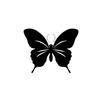 Black butterfly silhouette Logo Design