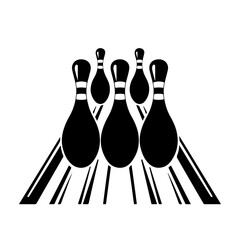 Bowling pins in motion Logo Design - obrazy, fototapety, plakaty