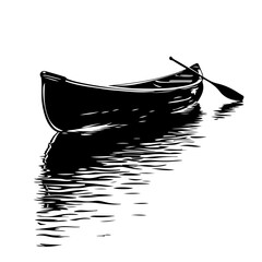 Canoe on calm lake Logo Design