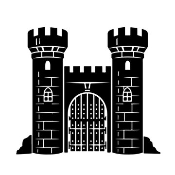 Castle with fortified gate Logo Design