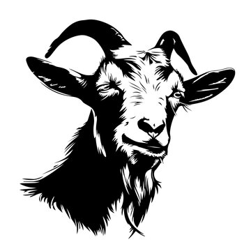 Goat head sketch Logo Design