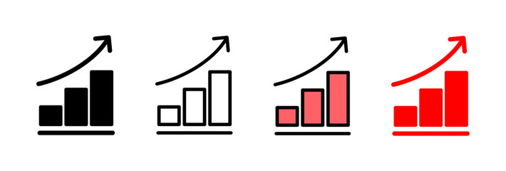 Growing graph Icon vector illustration. Chart sign and symbol. diagram icon