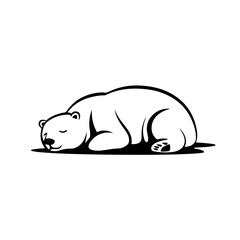 Lying Polar Bear Logo Design