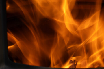 Orange Flame while burning wood 