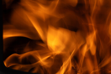 Orange Flame while burning wood 