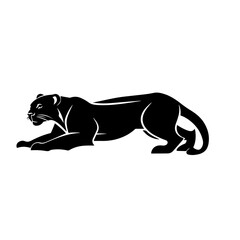 Obraz na płótnie Canvas Mountain Lion Crawling Logo Design