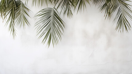 Whispering Palm Leaves Over White Marble Texture: A Minimalist's Dream