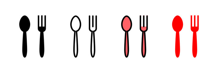 spoon and fork icon vector illustration. spoon, fork and knife icon vector. restaurant sign and symbol