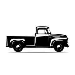 Retro Pick Up Truck Logo Design