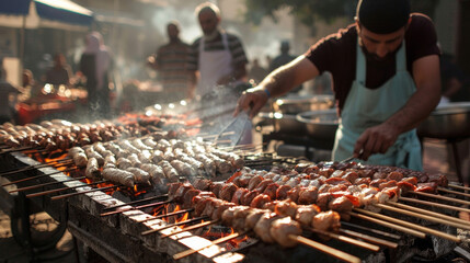 The aroma of grilled meats and kebabs wafts through the streets as vendors set up outdoor grills to...