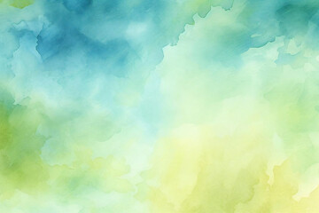 Stylish background material painted with yellow and green watercolors, Generative AI