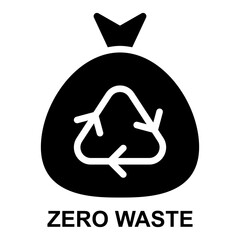 zero waste, reduce waste, recycle, waste, trash, garbage expanded solid glyph icon for web mobile app presentation printing