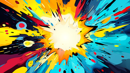 Comic art with comic polka dot speech bubbles