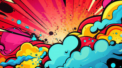 Obraz premium Comic bubbles, fashion background and creative line drawing