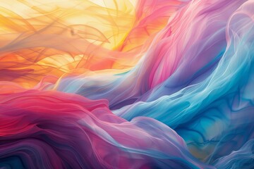 A Vibrant Tapestry of Abstract, Colorful Waves Unfurling to Welcome the Joy and Renewal of Easter Morning - obrazy, fototapety, plakaty