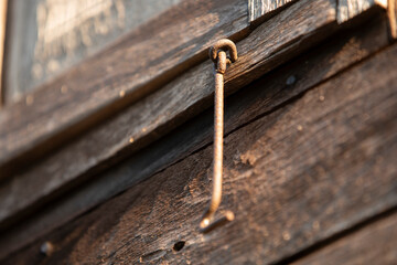 close up old wooden window