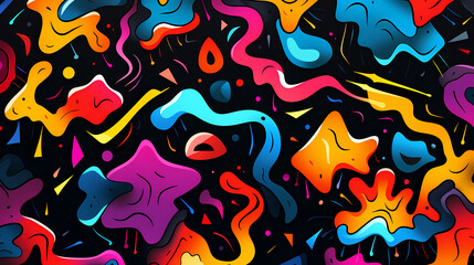 Obraz premium Comic bubbles, fashion background and creative line drawing