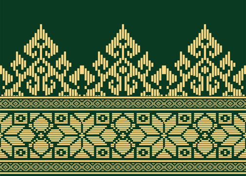 Traditional batik pattern vector illustration. Suitable for batik motifs, Malay songket cloth, 