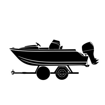 Jon Boat On Trailer Vector Logo