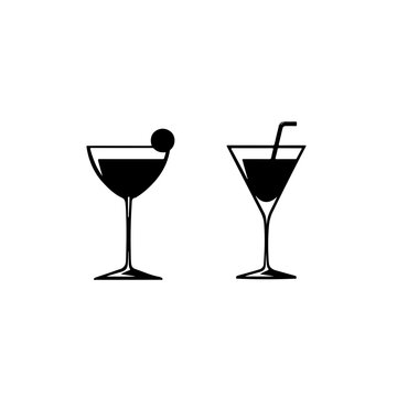 Martini Drinks Vector Logo