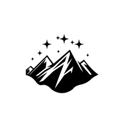Mountains And Stars Vector Logo