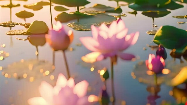 Lotus flower Footage 4k