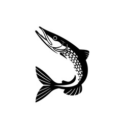 Pike Fishing Vector Logo