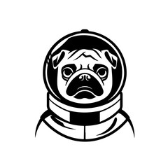 Pug Astronaut Vector Logo