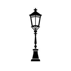 Fototapeta na wymiar Retro Street Lamp Vector Logo