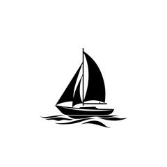 Sailing Boat Small Vector Logo