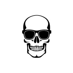 Skull In Glasses Vector Logo