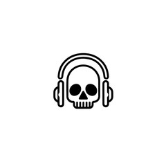 Skull Headphones Vector Logo