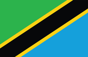 Flat Illustration of Tanzania national flag. Tanzania flag design. 
