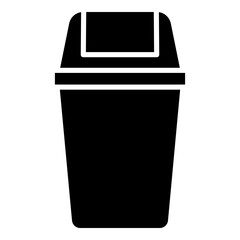 Trash can, trash bin, garbage can glyph solid icon