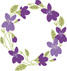 Viola Flowers Wreath
