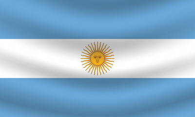 Flat Illustration of Argentina flag. Argentina national flag design. Argentina wave flag. 
