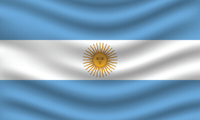 Flat Illustration of Argentina flag. Argentina national flag design. Argentina wave flag. 
