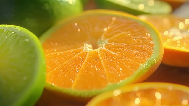 cinematic orange slice Footage 4k