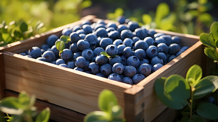 Detailed close-up of ripe blueberries